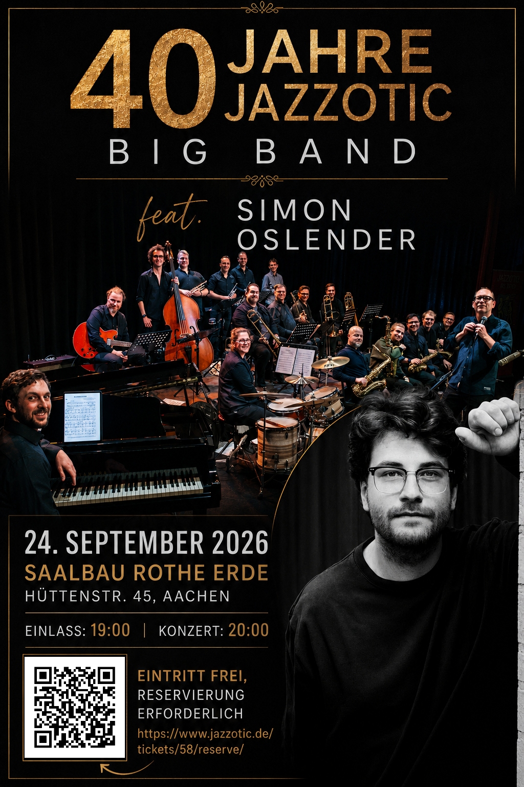 Plakat — Jubiläumskonzert: 40 Jahre Jazzotic feat. Simon Oslender